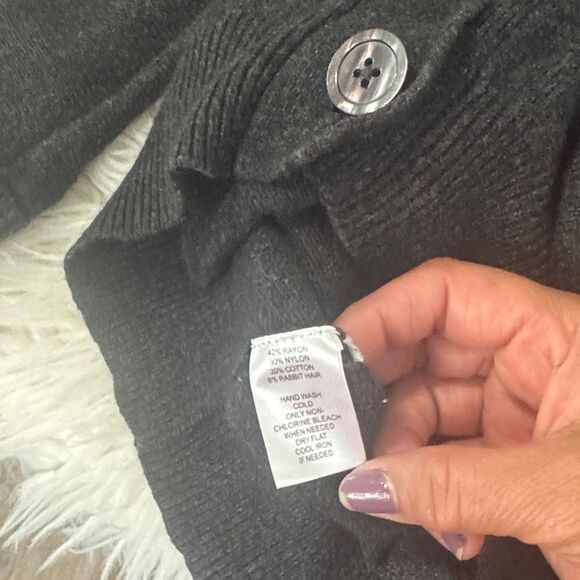 LOFT Women's Classic Black Cardigan Size Medium - Picture 7 of 9